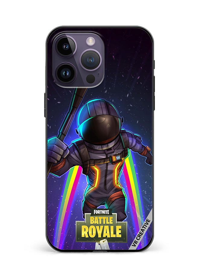 VR CREATIVE غطاء حماية لجهاز آبل آيفون 16 برو بتصميم قاذف الفضاء فورتنايت متعدد الألوان - Image 1