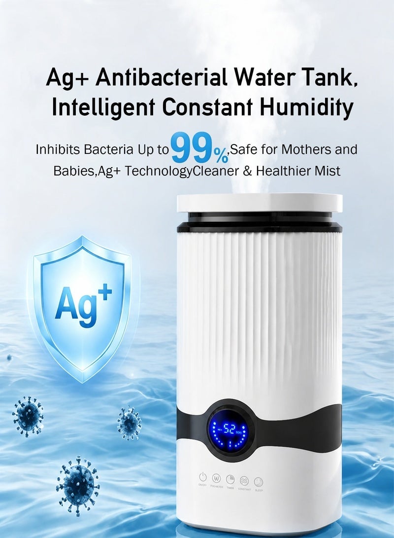 CUBEXELL Humidifiers For Bedroom Large Room 4L Top Fill Cool Mist Humidifier 24H Runtime Ag+ 99.9%Antibacterial 360° Nozzle  Auto Shut-Off  Sleep Mode Night Light  For Baby Home Office - Image 5