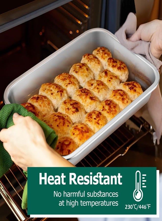 تيم فار صينية لازانيا من تيم فار، مقاس 10.6 × 8.3 × 1.7 بوصة، مصنوعة من الفولاذ المقاوم للصدأ، صينية مستطيلة للكيك والبراونيز، صينية خبز، صغيرة الحجم مناسبة لفرن التحميص، غير سامة وصحية، سطح مصقول وسهل التنظيف - آمنة للغسل في غسالة الأطباق - Image 4