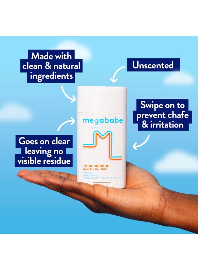 Megababe Egababe Thigh Rescue Antichafe Stick ; Prevents Skin Chafe & Irritation ; Thighs Arms Bralines & More ; 2.12Oz Unscented  - Image 3