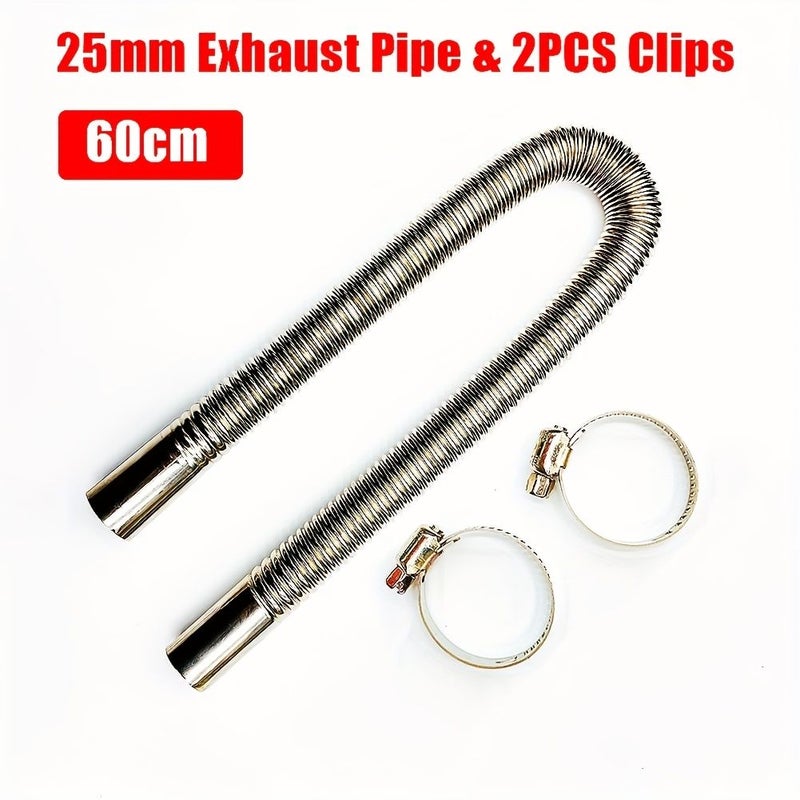 Thickened Material Bonus Two Hose Hoops For Parking Heater Smoke Exhaust Pipes Diameter 2 5 Cm 47 24 Inches Length Features Right Angle Turns Coolant Hose Fixation - Image 5
