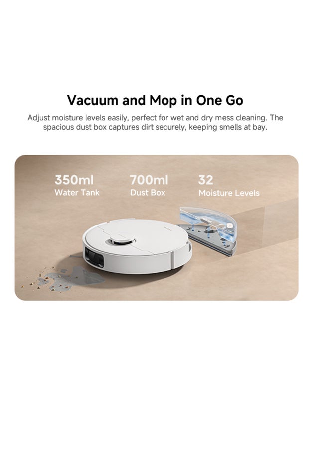 DREAME D20 Robot Vacuum, 13,000Pa Suction, DuoBrush for Pet Hair, LDS Navigation, 2-in-1 Vacuum & Mop, Hard Floors & Carpets, 5,200mAh Battery, App & Voice Control 19.8 W D20 (Noon Exclusive) white - Image 4
