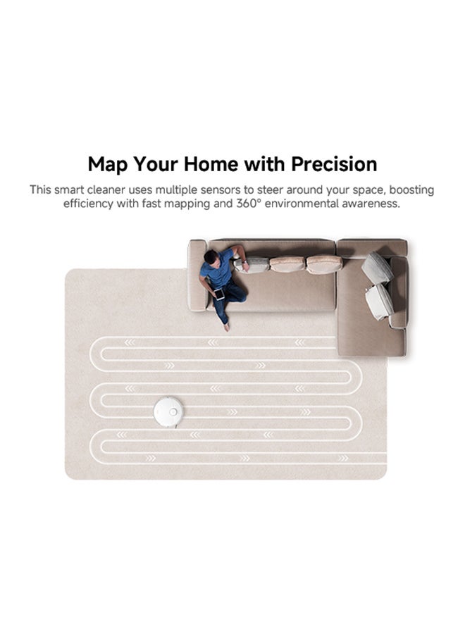 DREAME D20 Robot Vacuum, 13,000Pa Suction, DuoBrush for Pet Hair, LDS Navigation, 2-in-1 Vacuum & Mop, Hard Floors & Carpets, 5,200mAh Battery, App & Voice Control 19.8 W D20 (Noon Exclusive) white - Image 5