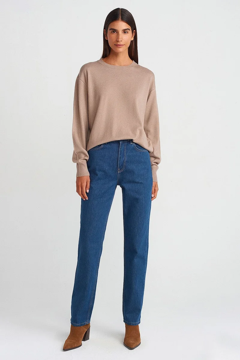Dilvin Beige Natural DILVIN Women's Knit Sweater for Women | Best Price UAE