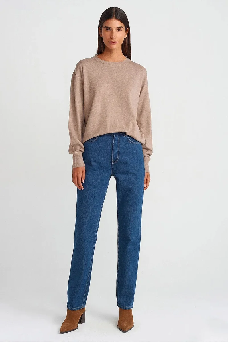 Dilvin Beige Natural DILVIN Women's Knit Sweater for Women | Best Price UAE