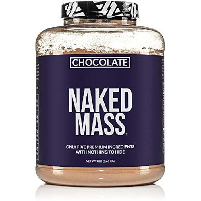 Nakd NAKED Chocolate Mass Gainer - All Natural Weight Gainer Protein Powder - 8lb Bulk, GMO Free, Gluten Free & Soy Free. No Artificial Ingredients - 1,360 Calories - Image 1