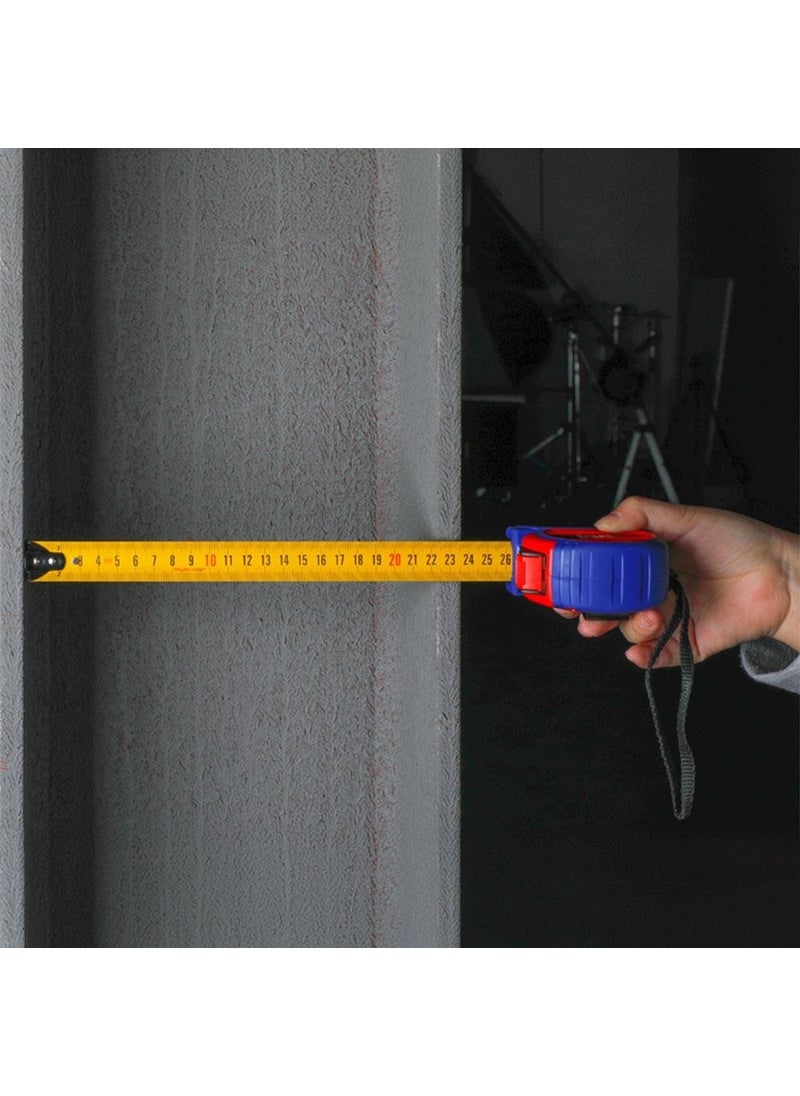 WORKPRO WP261044 8MX25MM Nylon Coated Yellow Double Sided Magnetic Steel Tape Measure  - Image 4