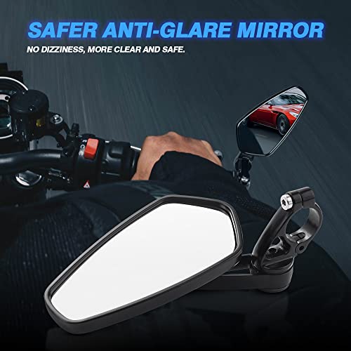 MICTUNING Motorcycle Mirrors - 7/8" (22mm) Bar End Rear View Mirrors Compatible with Most Honda Grom, Yamaha, Kawasaki, Ducati, Suzuki and More - Image 4