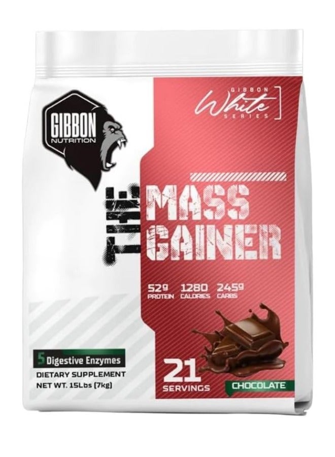 GIBBON سلسلة جيبون وايت، مكسب الكتلة، شوكولاتة، 7 كجم