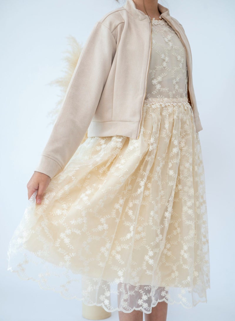 لالينا فستان دانتيل أنيق مع سترة أنيقة - Image 3