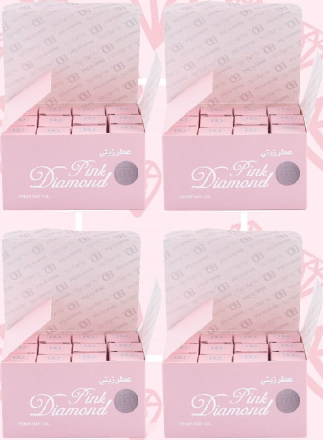 Banafa 48 Pieces Pink Diamond Perfume Oil 3 ml - Image 1