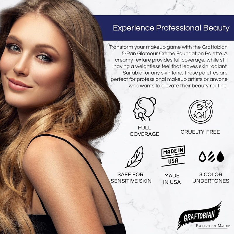 Graftobian HD Palette 5 Color Ultralites for Ultra Light Skin Tones - Image 2