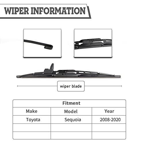 HODEE (Set of 2) Rear Wiper Blade Replacement For Toyota Sequoia 2008-2020,Rear Wiper Accessories Parts,Wiper Blade for Back Windshield Window,OE:85242-0C010 - Image 2