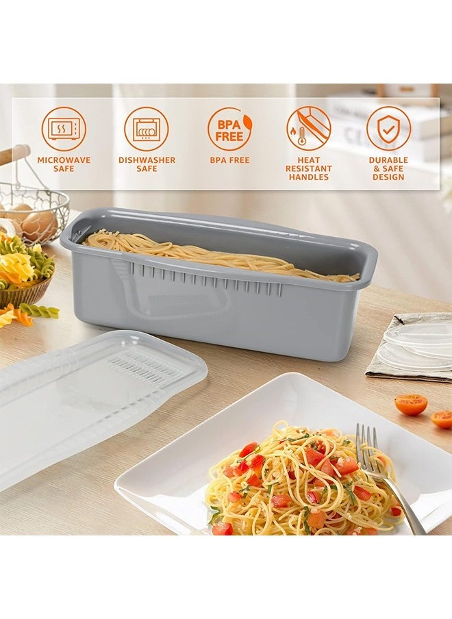 Hihonor Microwave Spaghetti Cooker with Strainer Lid,Quick and Easy,4 Servings of Spaghetti,No Sticking or Waiting to Boil,For Dorm Room/Kitchen/Office  - Image 3