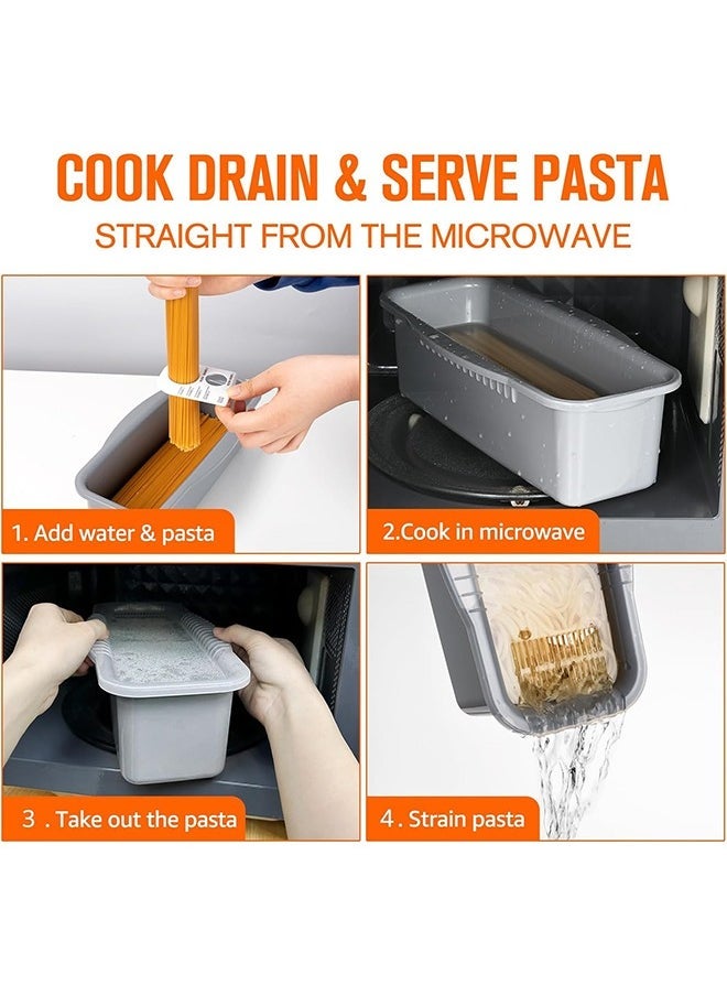 Hihonor Microwave Spaghetti Cooker with Strainer Lid,Quick and Easy,4 Servings of Spaghetti,No Sticking or Waiting to Boil,For Dorm Room/Kitchen/Office  - Image 5