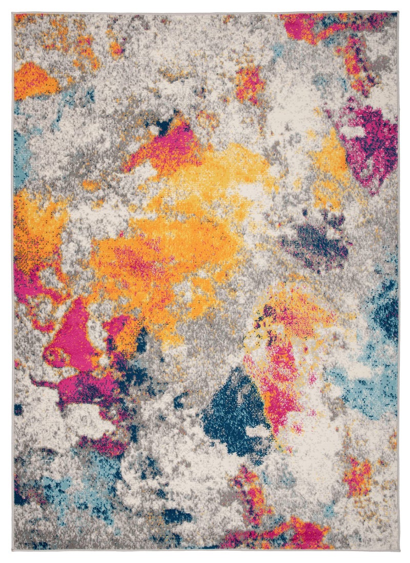 Rugshop Distressed Abstract Watercolor Area Rug, Non-Shedding Multicolor Carpet for Living Room or Open Apartment Layout, 6'6" x 9' - Image 2