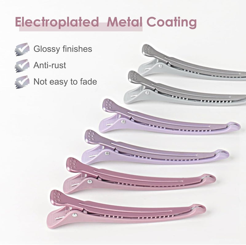 AIMIKE 6 Pcs Hair Clips for Styling Section, No Crease Duck Billed Cut Ears, Hair Styling Clips, Hair Clips, Salon Hair Section Clips - Image 2
