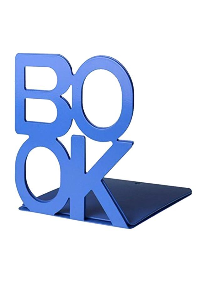 NIBEMINENT 2-Piece Book Word Designed Bookend Set Blue - Image 1