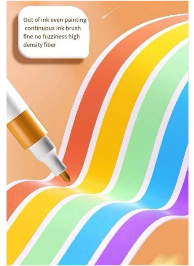 12 Colors Acrylic Marker Pen Children's Art Graffiti Pen Quick-Drying Waterproof Non-Color Acrylic Marker  - Image 3
