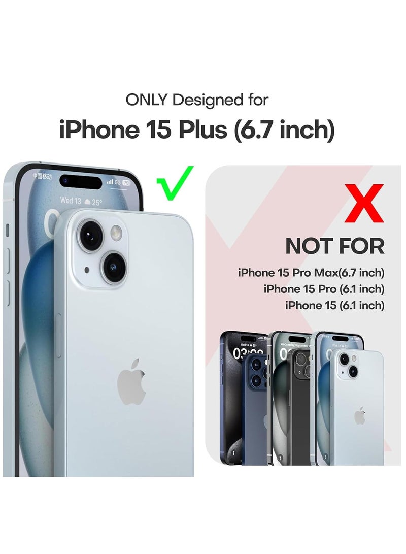 مجموعة حماية لموبايل آيفون 15 بلس (iPhone 15 Plus) واقي شاشة من الزجاج المقسى، واقي عدسات الكاميرا، جراب ماج سيف مقاوم للصدمات والخدش، سلسلة كلاسيكية أكريليك، شفاف  (3in1) - Image 2