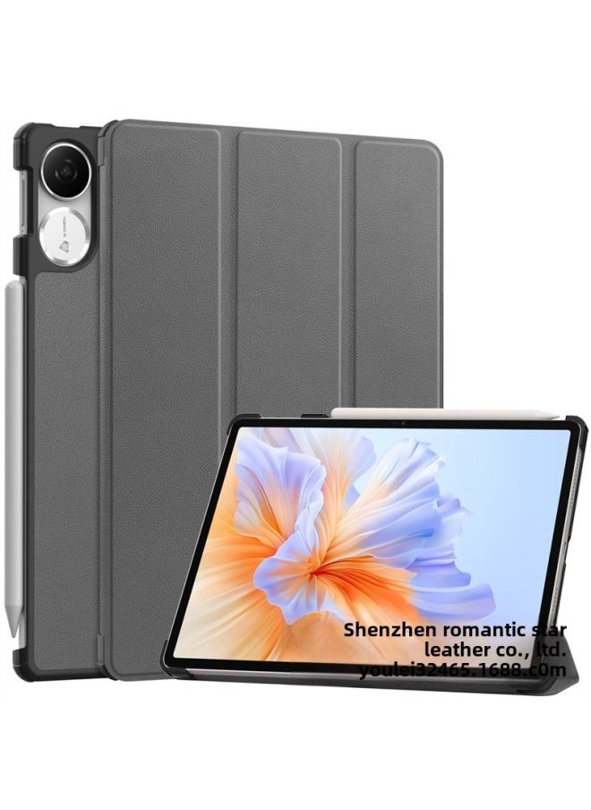Generic - For Glory Flat V9 Protective Case 11.5 Leather Case ROL-W00 Three-fold Full-cover Anti-drop Bracket Ultra-thin Back Case-Colour:Dark Blue-Applicable Model:Honor Tablet X9 Pro 2025/x9/x8 Pro 11.5 2023 Universal - Image 1