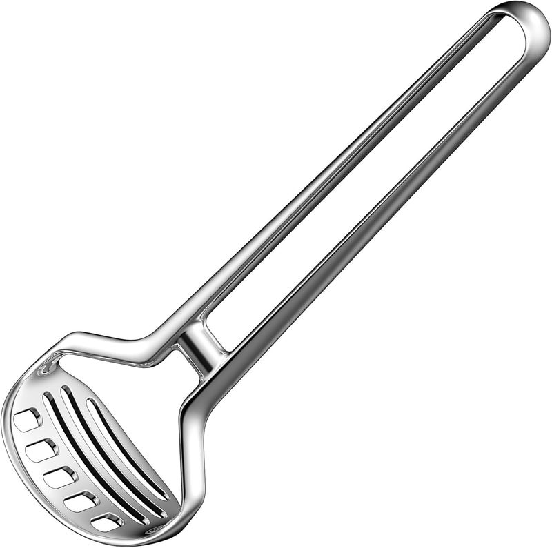 qAp quality art Practical Heavy Duty Stainless Steel Potato Masher with Silicone Handle - Image 1