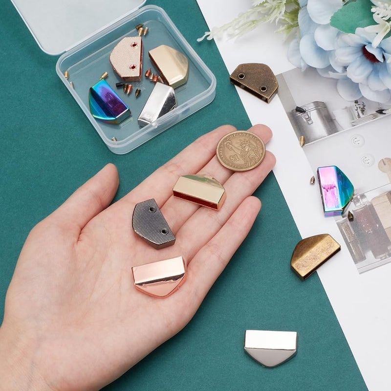 klarako 12 Sets Metal Belt Buckle End Tips, 6 Colors 1 Inch Webbing Zipper Tips Strap End Head with Screws Bag Zip Decorative Clip Buckles for DIY Sewing Craft Making Belt Clip Repair Belt Ending - Image 3