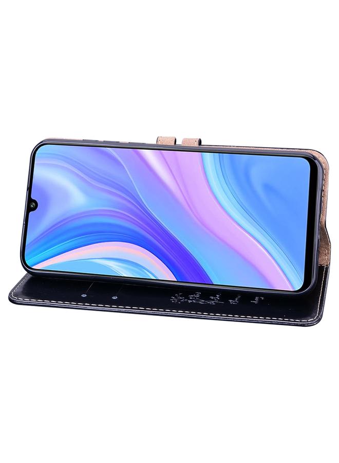 زبون جراب لهاتف Huawei Y8P / Enjoy 10S، جراب جلدي أفقي بتصميم شمع زيتي مع حامل وفتحات للبطاقات ومحفظة - Image 5