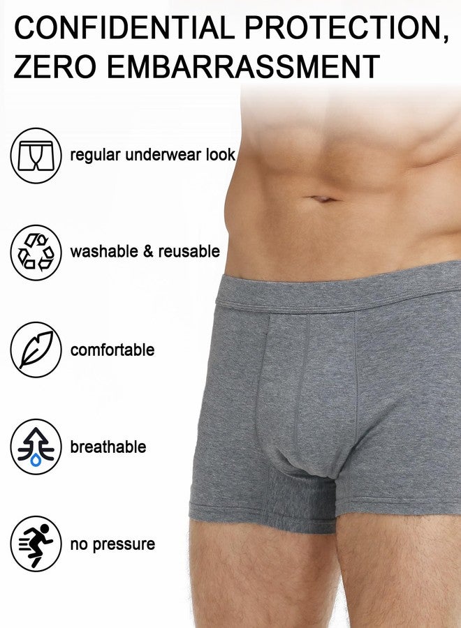 Battewa Leakproof Underwear for Men 50ML Urinary Absorbent Bladder Control Boxer Briefs Washable Reusable Incontinence Cotton Underpants for Prostate Surgery, Light Leaks 3 Pack (Large - Image 5