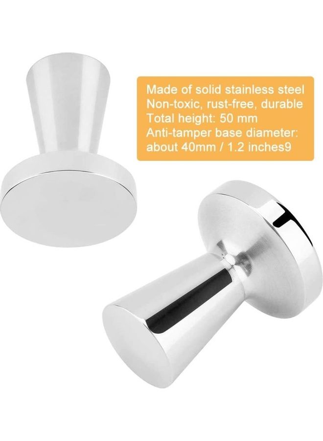 NIBEMINENT Stainless Steel Espresso Coffee Tamper Silver - Image 3