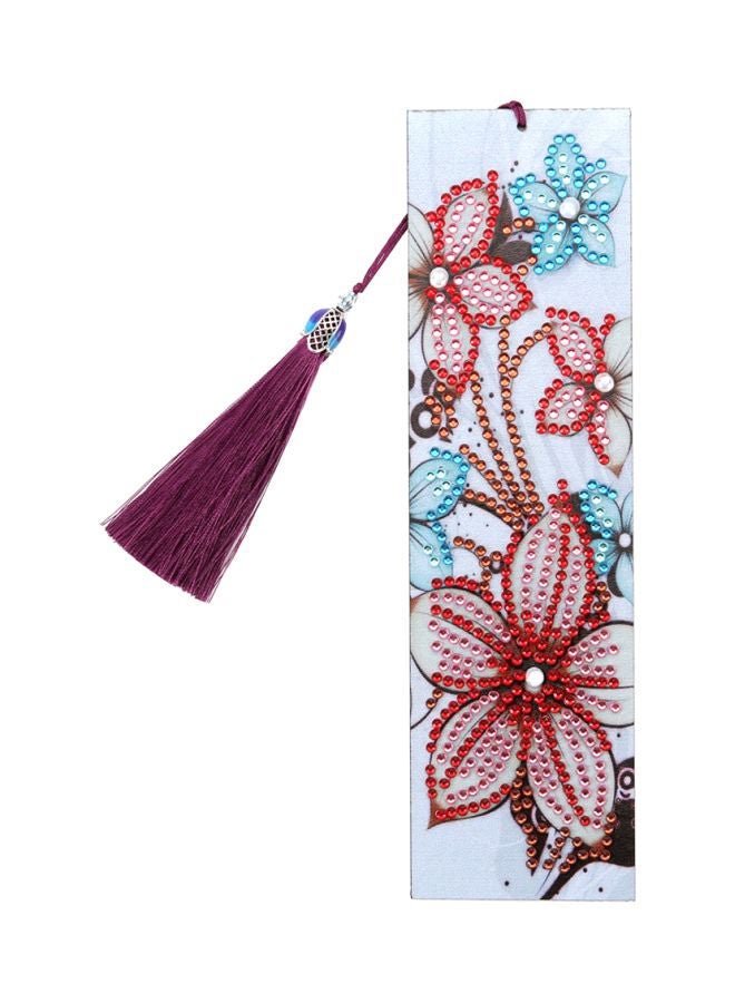 NIBEMINENT Leather Bookmark With Tassel Red/Purple/White - Image 1