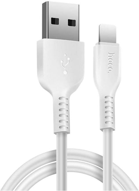 Hoco X20 - Flash Charging Cable (2A - 2M), USB-A To Lightning Plug, Compatible With Apple iPhone iPad Airpods - White
