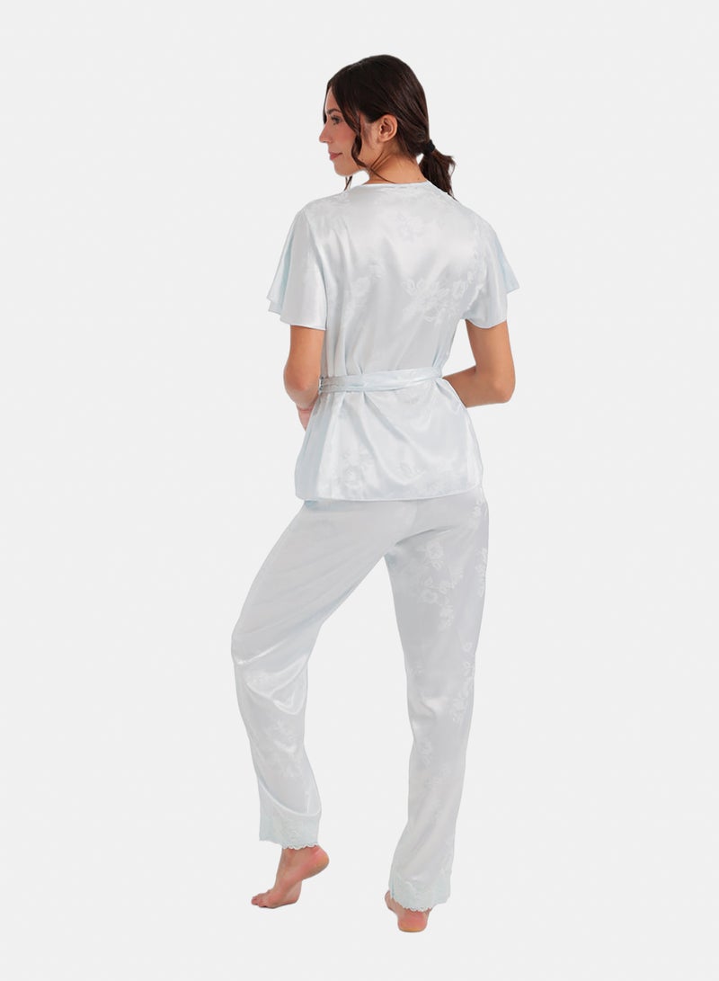 Carina Scalloped-Lace Floral Pyjama - Image 4