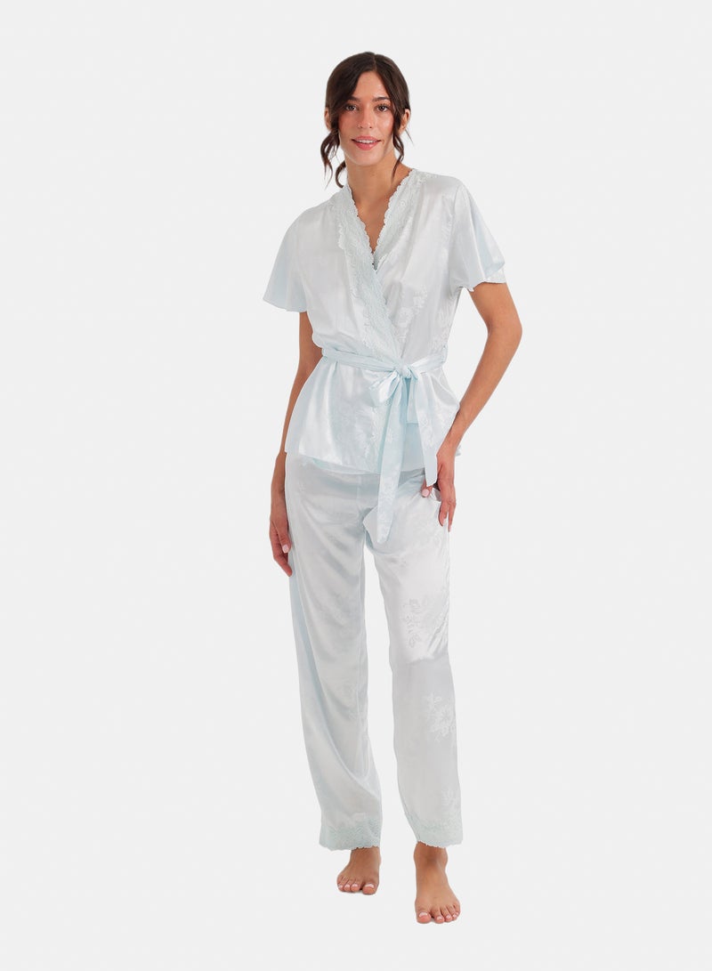 Carina Scalloped-Lace Floral Pyjama - Image 1