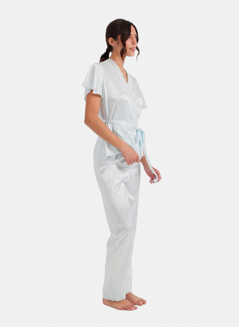 Carina Scalloped-Lace Floral Pyjama - Image 2