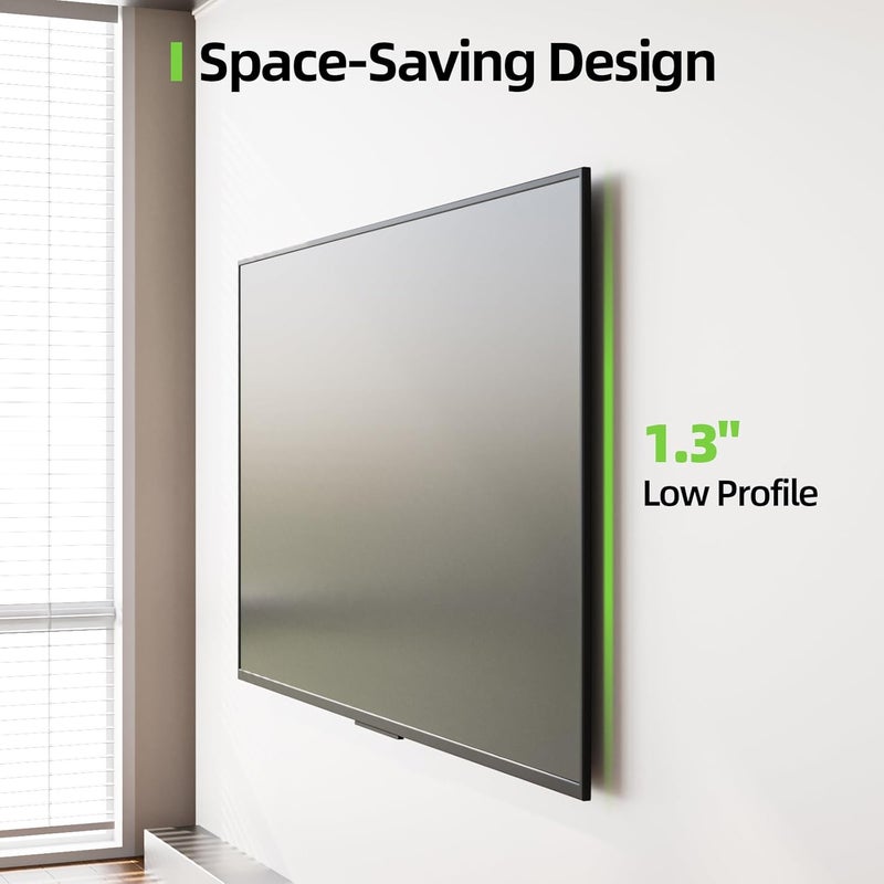 USX MOUNT Heavy Duty Fixed TV Wall Mount for 65-100 inch Flat TVs, Max Load 200 Lbs, Low Profile Bracket Fits 16" 18" 24" 32 inch Stud Spacing, Max VESA 800x600mm for Most 65 75 85 86 90 98 100 TVs - Image 3