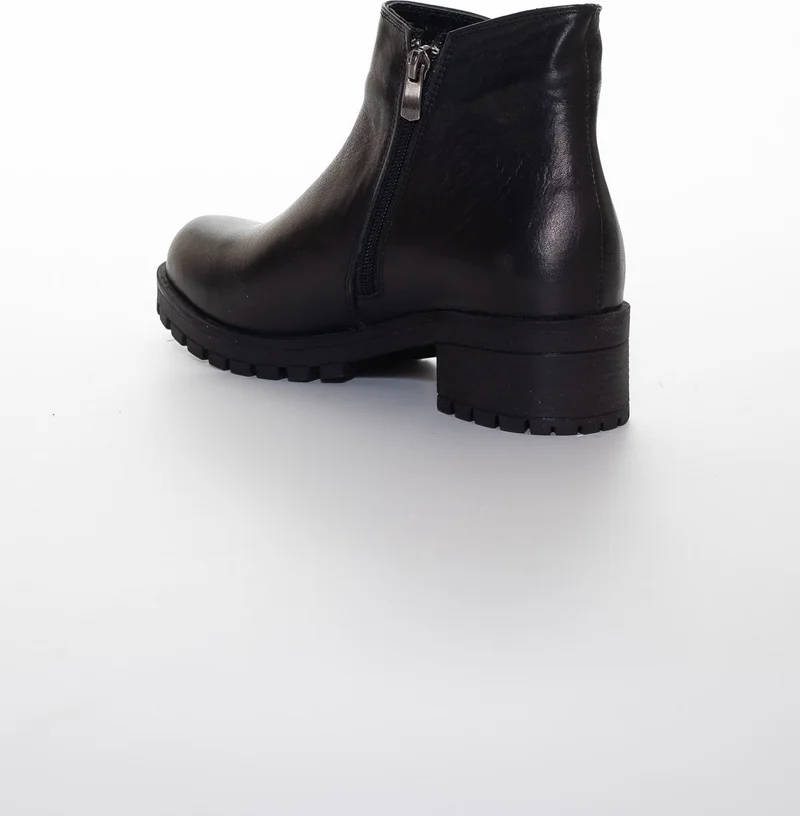 Dilimler Ayakkabı Slices Shoes Genuine Leather Black Women's Boots