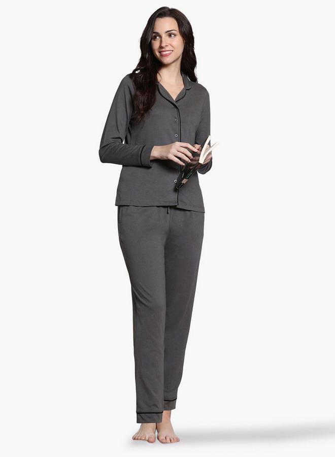 Zivame Piping Detail Pyjama Set - Image 4