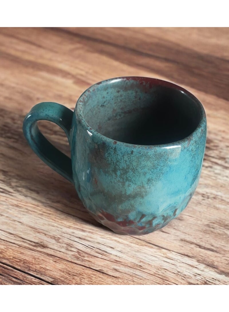 color zone pottery 300ml ceramic and earthenware mug, each piece is unique, microwave safe  - Image 3