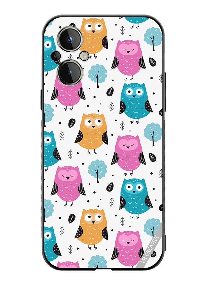 VR CREATIVE Protective Case Cover For OnePlus Nord N20 5G Owls Seamless Pattern Design Multicolour - Image 1