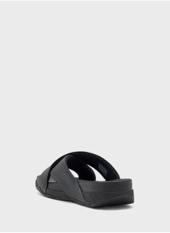 FitFlop Surfer Tumbled Leather Cross Slides  - Image 3