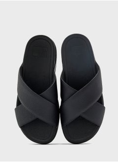 FitFlop Surfer Tumbled Leather Cross Slides  - Image 4