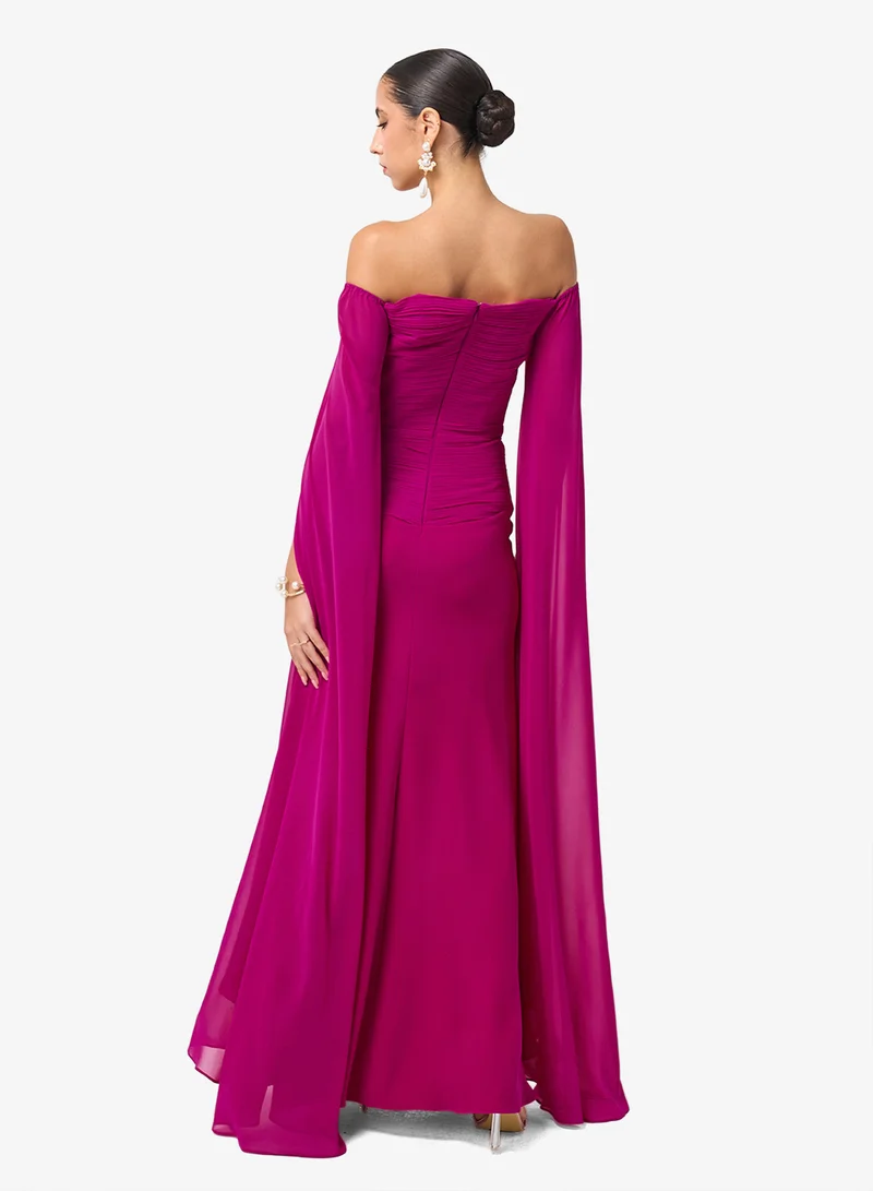 ثريدز باي اجوني فستان ماكسي بأكمام درابيه من باردو