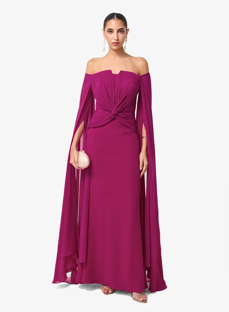 ثريدز باي اجوني فستان ماكسي بأكمام درابيه من باردو