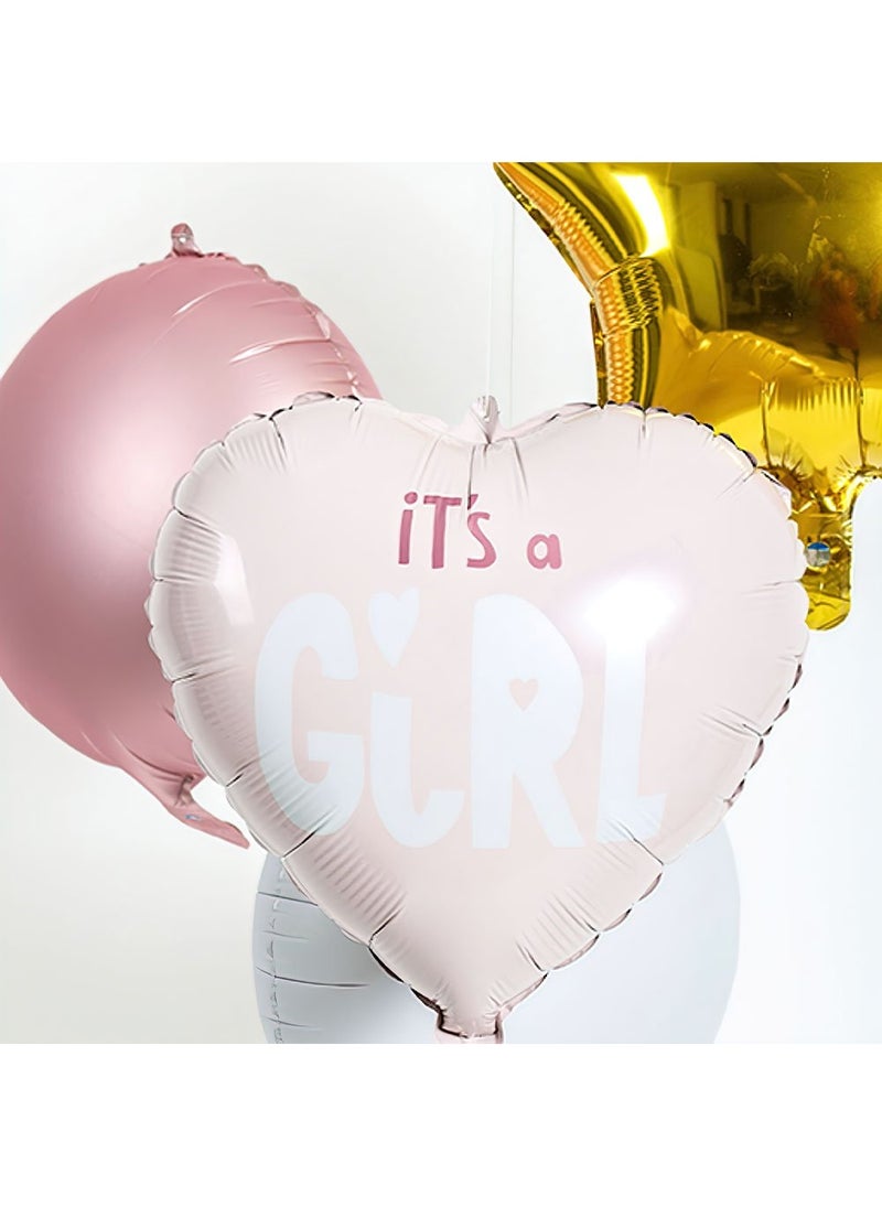 فولات بالون قلب من رقائق معدنية على شكل فتاة باللون الوردي الفاتح 45 سم - Image 2