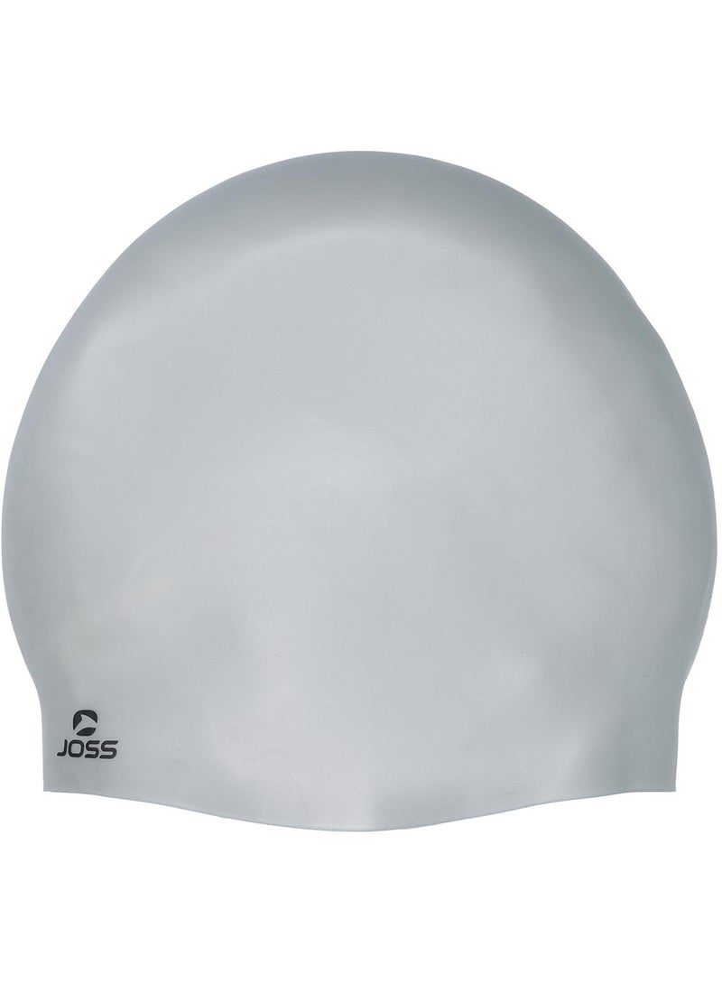 Silver Silicone Swimming Cap  One Size, Durable, Comfortable Fit, Chlorine Protection, Ideal For Pool & Open Water Swims, Easy To Wear