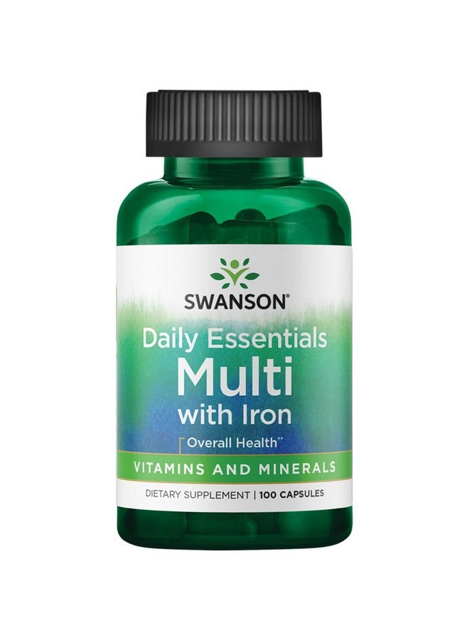 Swanson Multi and Mineral Daily Men's Women's Multivitamin Multimineral Health Supplement 100 Capsules (Caps) - Image 1