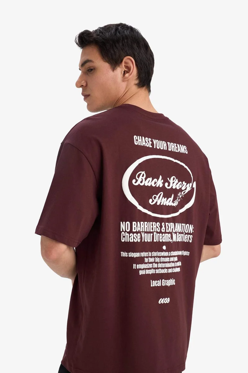 Defacto Cotton Boxy Fit Crew Neck Short Sleeve T-Shirt