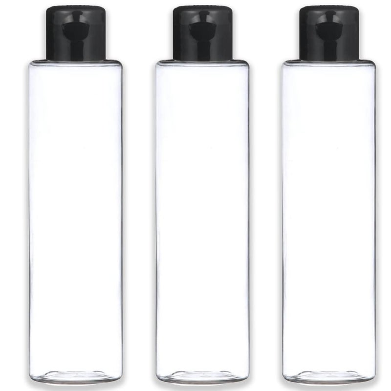 Thinqkart Select 200ml Empty Clear Round Bottle with Black Flip Top Cap,Multipurpose Reusable Container for Hair Oils, Shampoo, Conditioner, Lotion, Medicated Oil and Sanitizer (PACK OF 5) - Image 4