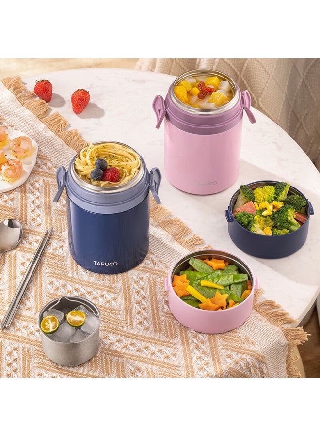 Tafuco Insulated Lunch Box Style Braising Cup For Office Workers, 316 Stainless Steel Food-grade Insulated Container, 1.3l, Cherry Blossom Pink, T2297 - Image 5